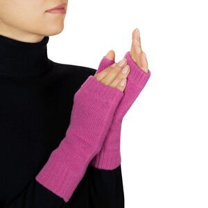 1667 Womens Cashmere Fingerless Mitts, Pink